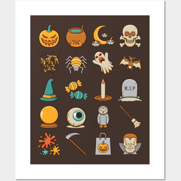 Halloween Icons Wall Art by ginanperdana